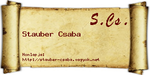 Stauber Csaba névjegykártya
